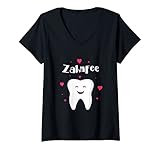 Damen Zahnfee Fasching Karneval Kostüm Party Verkleidung Fasnacht T-Shirt mit V