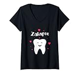 Damen Zahnfee Fasching Karneval Kostüm Party Verkleidung Fasnacht T-Shirt mit V