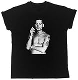 AFYPJNZ Johnny Depp Smoking Present T-Shirt für den Sommer, kurzärmelig, Schw
