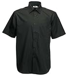 Fruite of the Loom Herren Poplin Kurzarm Business Hemd, vers. Farben 3XL,Schw