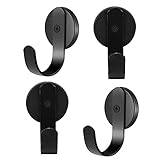 Sweet Soul Starker magnetischer Hakenmagnet mit Haken, starker Magnethaken für Küche, Decke, Arbeitsplatz und Garage oder Innen- und Außenbereich, 4 Stück (schwarze Schraube)