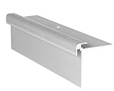 RenoProfil 110 cm Treppenprofil CLASSIC 7 mm für Laminat, Vinyl und Teppich - Treppenkantenprofil für Treppenverkleidung und Treppenrenovierung - Farbe: Silber-N