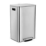 GYQWJPC Mülleimer Edelstahl-Mülleimer, Pedal-Mülleimer, gebürsteter Edelstahl, Geeignet for Küchenabfälle 9L / 12L / 15L / 30L Geeignet für Küche und Schlafzimmer (Size : XL)