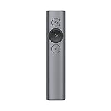 Logitech Spotlight Presenter, Bluetooth und 2.4 GHz Verbindung via USB-Empfänger, Digitaler Laserpointer, 30m Reichweite, Timer, Vibrationsalarm, PC/Mac/Android/iOS - Slate/G