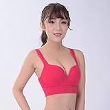QND,Bustier,Sport-BH Damen Gepolsterte Push-Up Yoga Fitness Tägliches Tragen Drahtfreier Schlaf-BH Nahtlose Vollschalen Festes Sporttop,rot,XL