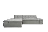 Domo Collection Ecksofa Moric / Eckcouch mit Bett / Sofa mit Schlaffunktion in L-Form Couch mit Armlehnfunktion/ 300x172x80 cm / Schlafsofa in hellg