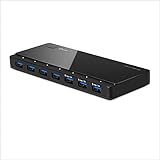 TP-Link UH700 7-Port USB 3.0 HUB inklusive Netzadapter und USB 3.0 Kabel, bis zu 5 Gbit/s, Hot Swapping, unterstützt Windows, Mac OS, Linux, schw