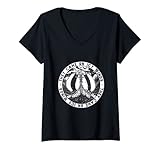 Damen Wikinger Schiff, Eisiger Wind, Segeln Boot Odin, Legende T-Shirt mit V