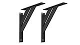 Regalträger Wand Regal Halterungen Metall Aluminium Deko Regal Halterung 4-teilige Winkel Unterstützung Wandkonsole Schwerlastträger Regalstützen Schwerlastwinkel 2 Stück System (240mm, Schwarz)