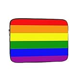 YXJK Laptoptasche mit Regenbogenstreifen, gestreift, kompatibel mit 33-39,6 cm (13-15,6 Zoll), Polyester, vertikal, 25,4 cm (10 Zoll)