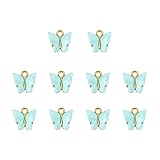 YSJJUSZ Armbandzubehör 4-10 Stücke Mehrfarbiger Acryl Schmetterling Anhänger Charme Set für Schmuckherstellung MACH ES SELBST Ohrringe Halsketten handgefertigte Zubehör Armb