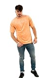 T-Shirt aus Velour mit Waffelmuster, pfirsich, XL