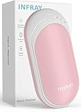 infray Handwärmer, Powerbank 5200mAh wiederaufladbare Handwärmer tragbare Taschenwärmer elektrische Handwärmer USB Ladegerät Geschenk für Frauen Kinder Mann pink