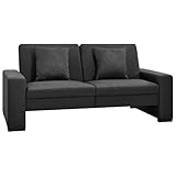 vidaXL Schlafsofa Sofa Couch Sofabett Schlafcouch Polstersofa Gästebett Lounge Wohnzimmersofa Stoffsofa Bettcouch Bettsofa Dunkelgrau S