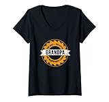 Damen Grandpa The Man The Myth The Woodworker Legend Sägeblatt T-Shirt mit V