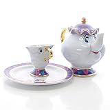 RFHK Die Schöne und das Biest Teeset Mrs Potts Teekanne Chip Cup Zuckerdose Pot Cup Set Uhr Lovely Birthday Xmas G