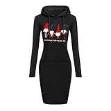 XTBFOOJ Damen Hoodie, Pullover Langarm Sweatshirtkleid für Frauen und Teens, Cute Hoodie mit Kapuzenpullover Herbst Damen Onlcory L/S V-Neck Tunic Kleid Damen Ultraleicht Schietwetter Regenjack