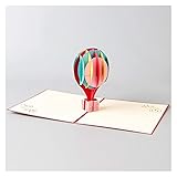 xinxinchaoshi Grußkarte Dankeskarten Geburtstagskarten Handmade Rainbow Heißluftballon Papier Einladung Grußkarten Postkarte Geburtstagsfeier Hochzeit Kreatives Geschenk 3D Laserschnitt Geschenkk