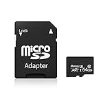 Speicherkarte 64 GB, Klasse 10, schnelle Lesegeschwindigkeit und große Kapazität, Micro-SD-Karte mit SD-Karten-Adapter, hohe Kompatibilität für verschiedene Arten von G