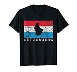 Luxemburg Flagge Umriss Silhouette Benelux Letzebuerg Urlaub T-S