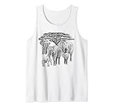 Elefanten mit Baum in Kenia / Afrika Tank Top