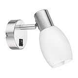 ledscom.de Wand-Leuchte LUPI mit Schalter, einflammig inkl. E14 LED Kerze Filament matt 4W =35W 400lm warm-weiß A++