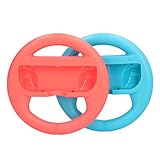 T opiky Lenkrad-Controller für Switch, Rennspiele-Zubehör Controller-Griff für Gaming, 2er-Pack(rot und Blau)