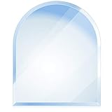 bijon® Funkenschutz-Platte mit Facettenschliff | Glasplatte Kaminofen | Kaminschutz mit ESG Sicherheitsglas | Kamin Zubehör | Kamin Glasplatte | Rundbogen 120 x 100 cm | 6