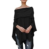 GFGHH Damen Schulterfrei Einfarbig asymmetrisch T-Shirt Mode Solide Oberteile Sommer Tunika Kurzarm-Shirt Hemdbluse Damenshirt Sommershirts Basic S