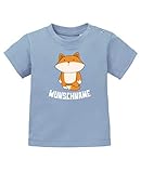 Comedy Shirts - Clipart Fuchs - Wunschname - Baby T-Shirt - Hellblau/Weiss Gr. 56/62