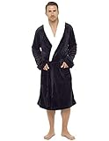 Herren-Bademantel, superweich, Fleece, mit Kapuze, warm und gemütlich, Schwarz , XXXL