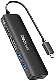 USB C Hub, Dockteck 6-in-1 HyperExtended USB C Adapter, 4K 60Hz HDMI, 100W PD, 2 USB-3.0, SD&microSD, für MacBook Pro, iPad Pro, iPad Mini 6, Surface Pro und mehr Typ C G