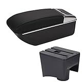 Mittelarmlehne Für VW Polo Mk5 6R Vento Auto Armlehne Box Center Aufbewahrungsbox 2012-2018 Neu Armlehne Auto (Color : D2 Black Black No USB)