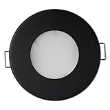 LED Einbaustrahler 9 Watt kaltweiß schwarz rund IP44 GU10 230V - Einbauleuchte 57mm Bohrloch für Bad Außen als Deckenleuchte Decken-Strahler - Einbauspot Einbau-Lamp