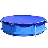 Sekey Poolabdeckplane - Ø 305 cm - Rund Abdeckplane 200 g/m² PE für Metal Frame Pool Aufstellpool, B