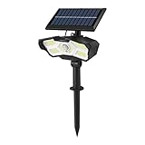 CAKP Solar-Rasenlicht Scheinwerfer,Outdoor LED IP65 Wasserdichter Solar Garten Licht,3 Beleuchtungsmodi Mit Highlight Docht,Wand-/Erdungsstecker,Für Gärten, Wege, Innenhöfe, Balkone, Einfahrten,R