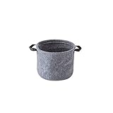 CZFSKCZ Große Klappwäsche- Korb Grauer Filz Lagerkorb mit Griffkorb Schlafzimmer Kleidung Spielzeug Aufbewahrung Eimer Wäsche Organizer Box (Color : Gray, Size : Small)