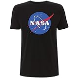 NASA Logo - Unisex T-Shirt - schwarz, weiß, grau (schwarz, L)