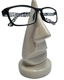 Brillenhalter | Nase | exklusiver Keramik Ständer für 1 Brille | Deko | Brillenständer | Grau Modern Brillenablage Ständer für Brillen Brillenaufbewahrung Beton-Optik