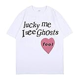 Lucky me I See Ghosts Crew Neck T-Shirt, Weiß, XL