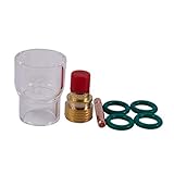 Growment 7 Teile/Satz # 12 Pyrex Glas Schale Kit Stubby Spannzangen Körper Gas Linse Wig Schweiß Brenner FÜR Wp-9/20/25 Schweißen Zubehö