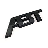 Silber Chrom glänzend schwarz ABT 3D Hinterrückseite Klebstoff Abzeichen Emblem Automobile Körperaufkleber Logo für (Color Name : Black, Size : Large)