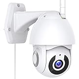 1296P Überwachungskamera Aussen, WLAN Kamera Full 360° Detektion, Nachtsicht, IP66 Wasserdicht, Zwei-Wege-Konversation, Kompatibel mit Alexa, Motion Detection, Alarmmeldung, Android/iOS