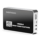 DIGITNOW! 4K 60Hz HDMI Video Capture Card, USB 3.0 mit Mikrofon und Kopfhörer HDMI Loop-Out, Aufnahmeauflösung bis zu 4K im hochwertigsten NV12-Format,für Live-Übertragung, DSLR, Camcorder, Action C