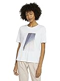 TOM TAILOR mine to five Damen 1024680 Wording T-Shirt, Whisper White, M