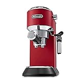DeLonghi Dedica Style EC 695.R Kaffeemaschine (Kombi-Kaffeemaschine, 1 l, gemahlener Kaffee, 1450 W, Rot)