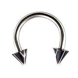 VOTREPIERCING Schmuck Piercing Hufeisen Acryl Risse Weiß/Schwarz 1.2 x 8 x 3