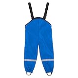 YE&ZI Unisex Kinder Regenlatzhose, für Mädchen Jungen, Wind- und wasserdichte Matschhose,wasserdichte Atmungsaktiv Regenhose (Blue,92)