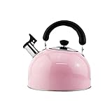 XINGYU Pfeifender Teekessel aus Edelstahl 304, hohe Kapazität mit Ergonomischem Griff, Geeignet für alle Herdarten (Pink,5L)