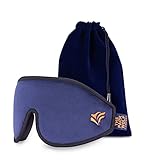 THE PACK WOLF COMPANY Schlafmaske, 3D-konturierter Memory-Schaum und Reisetasche, 100 % Verdunkelung, Wimpernfreundlich, mit Ohrstöp